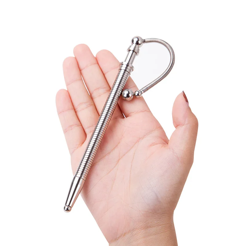 

Creative Stationery Solid Silver Magnetic Spring Ballpoint Pen Office Stress-relieving Toy Think Ink Fidget Pen School Supplies