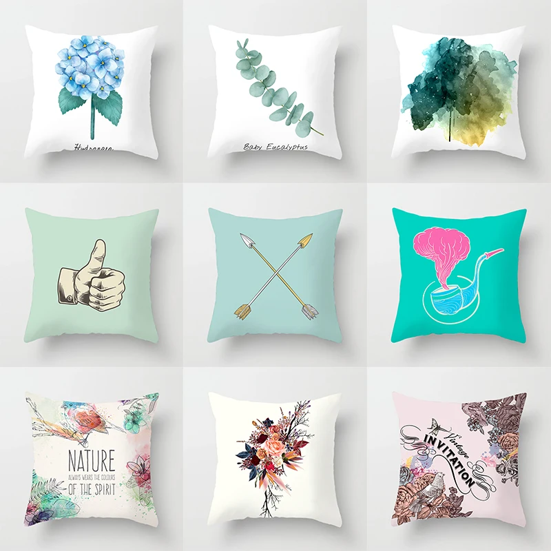 

Nordic style Flamingo print Cushion Cover Coloured Drawing Red Rose pattern Pillow cover Super soft Car Seat Pillowcase