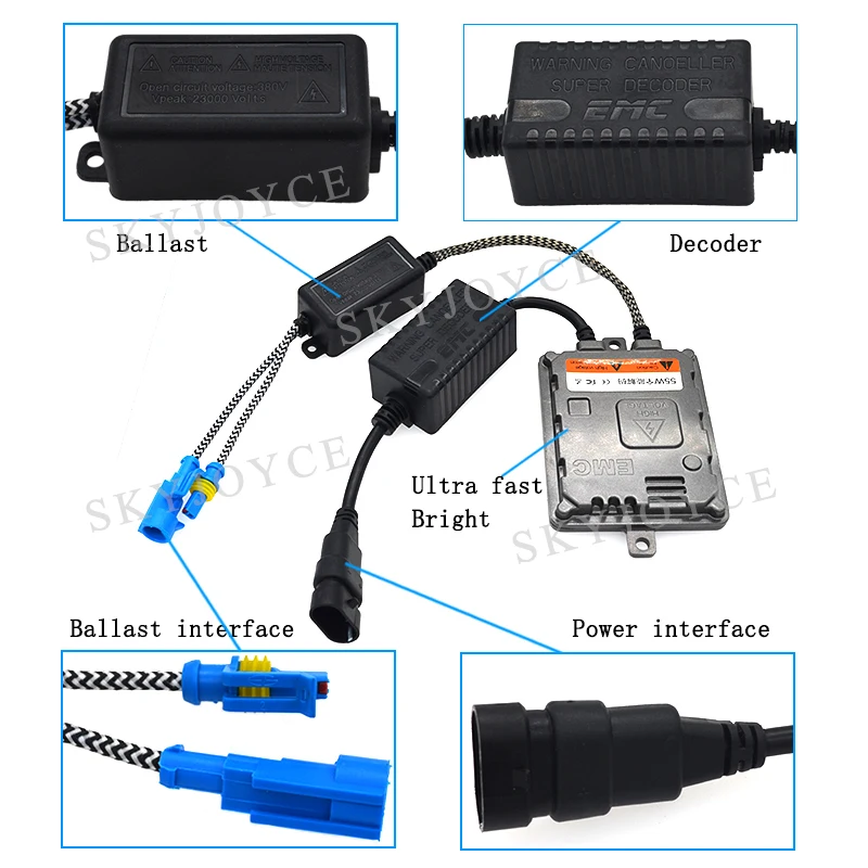 SKYJOYCE цельнокроеное платье 12В 55 Вт Canbus спрятал балласт высокое качество полный цифровой HID Canbus балласт для автомобиля H1 H7 H11 HID переделочный комплект