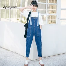 Женский джинсовый комбинезон дамы свободные джинсы комбинезон женский Повседневное плюс Размеры джинсовые комбинезон легкий костюм