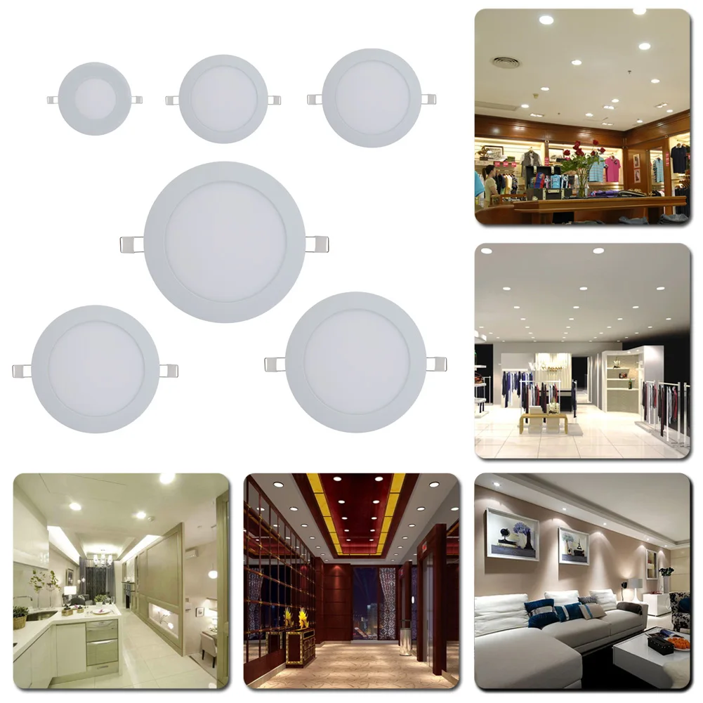 

Ultra Thin LED Ceiling Light 3W/4W/6W/9W/12W/15W LED Ceiling Light Led Round Panel Light Emergency Home Decoration Night Light