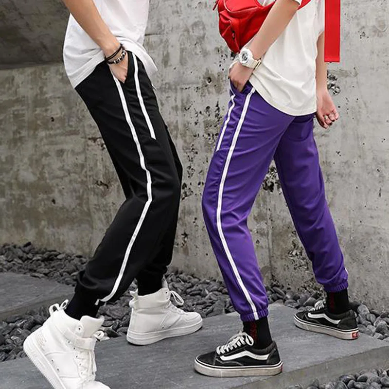 

Men Jogger Pants Student 2019 New Arrival Spring And Autumn Black White Red Purple Green Orange Male Pants Teenager boys n2
