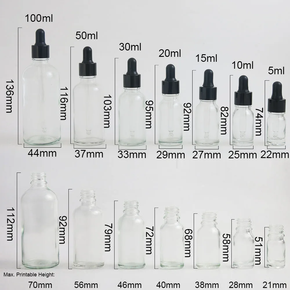 10 мл 20 мл 30 мл 50 мл 100 мл прозрачный стеклянный флакон-капельница многоразового использования Эфирное ароматерапевтическое масло парфюмерная Пипетка для жидкости контейнер