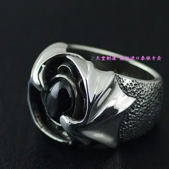 

Thailand imports 925 sterling silver ring, star stone demon wings Silver Ring