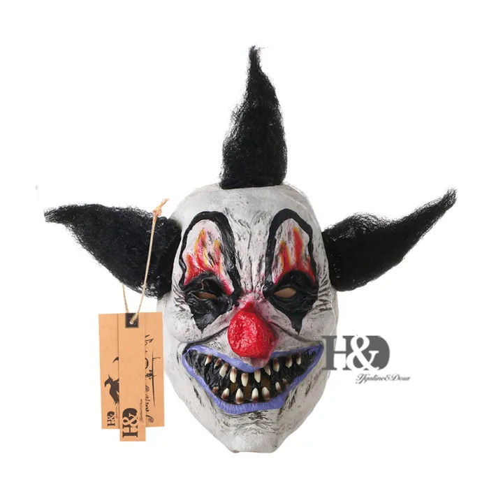 H& D страшная маска демона клоуна с рыжими волосами злой цирк убийца клоун латекс взрослый костюм на Хэллоуин маски Ужас Джокер маска - Цвет: Type 3