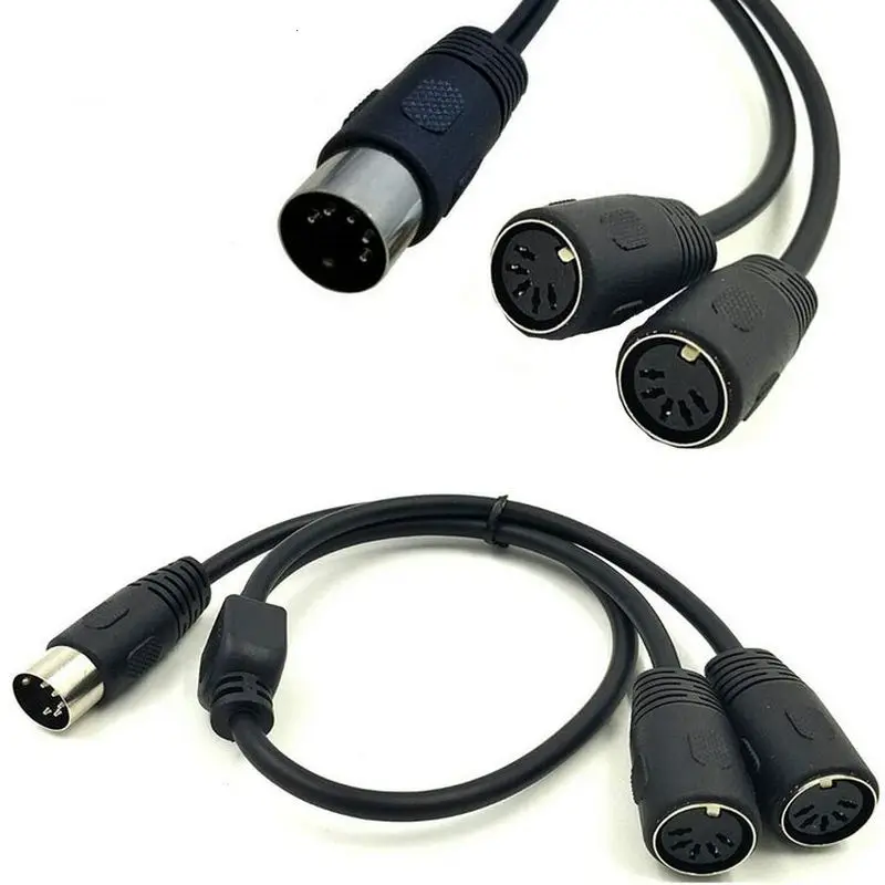 Great-Q 5pcs MIDI DIN 5Pin Splitter Y Adapter Cable, MIDI 5 Pin Male to dual DIN-5 Female Extension Audio Cable, MIDI keyboard 5pcs adapter connector converting 3 pole pin k3p female to dual track 6 5 male xrl audio adapter female cannon to 6 5