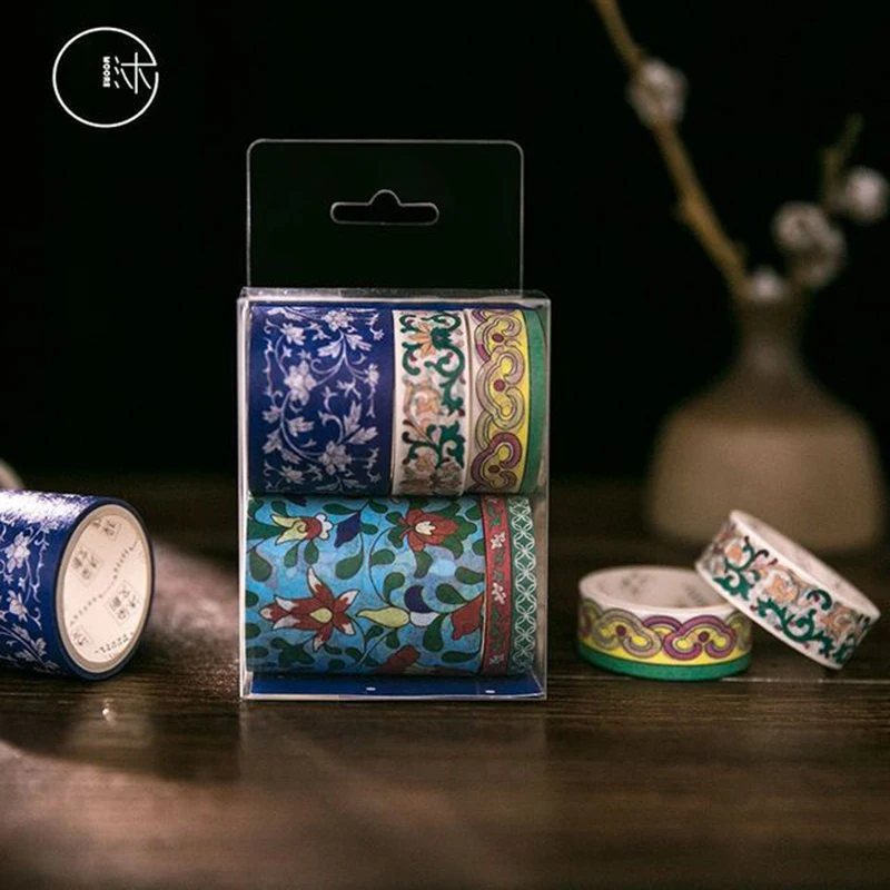 

6 rolls * 3M Flower Decorative Pattern And Paper Tape Set Pattern Set Series Hand Book Album Diary DIY Decorative Stickers Tape