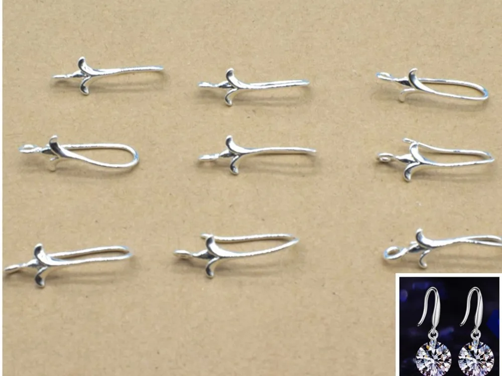 

free delivery 10 pieces Flower shape 925 sterling silver charm jewelry jewelry earrings metal jewelry accessories production