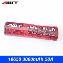  font b Vape b font Electronic Cigarette Battery 18650 AWT 3 7V 3000mAh Rechargeable Battery