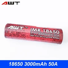 Vape Electronic Cigarette Battery 18650 AWT 3.7V 3000mAh Rechargeable Battery for Joyetech eVic VTC Mini VS VTC6 VTC5A T019