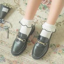 Весна и новые летние грибок Для женщин для принцессы, кружевное, с оборкой в стиле ретро с простроченными ушками носок японский хлопковые короткие носки до щиколотки, Meias