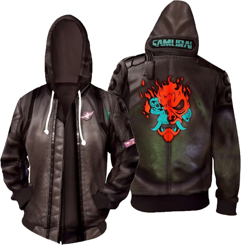 

Cosplay Costume Cyberpunks Hoodie 2077 Samurai Coat Sweatshirt Top Unisex Adult Jacket Halloween Party Prop