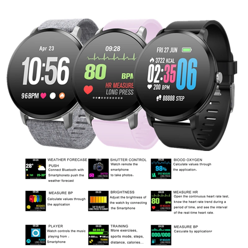 

Smart Watch Waterproof Smart Band Wristband Tempered Glass Fitness Heart Rate Monitoring for Men and Women Children's Watch