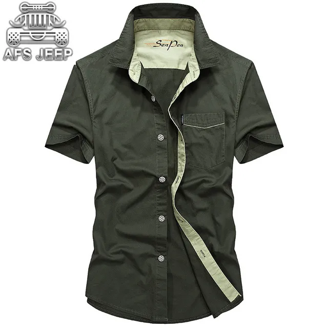 $US $17.96  Original Brand AFS JEEP Men Shirts New 2018 100% Cotton Summer Cool Breathable Military Army Male C