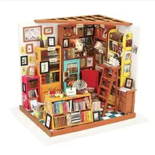 DIY Кукольный дом Sam кабинет для детей и взрослых миниатюрный кукольный домик модель здания Наборы образование игрушки DG102