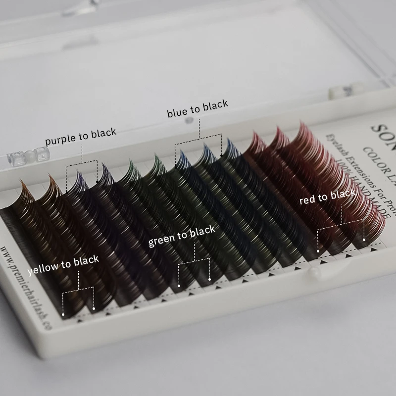 SONG LASHES High Quality Eyelash Extensions False lashes 12 lines per tray eyelashes Color change Gradually