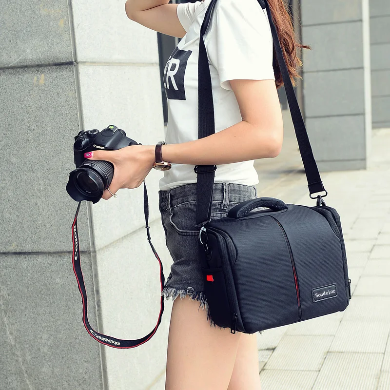 Goedkoop Waterdichte Reizen Kleine DSLR Schouder Camera Tas met Regenhoes Voor Canon 200D 600D 650D 70D 750D 760D 100D 1200D