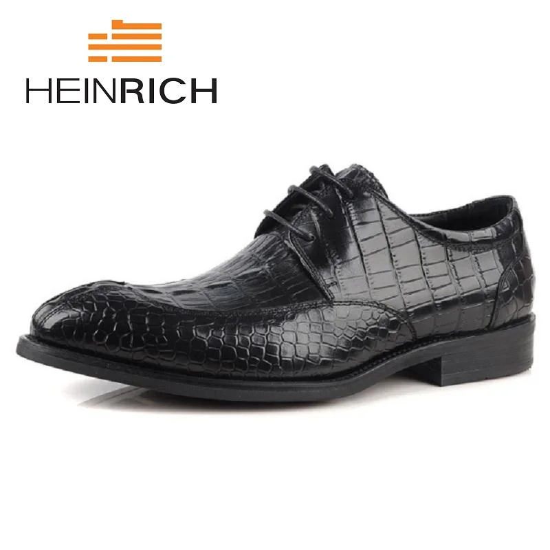 

HEINRICH New Spring Fashion Business Men Shoes Leather High Quality Soft Breathable Men Shoes Sapatos Sociais Masculino