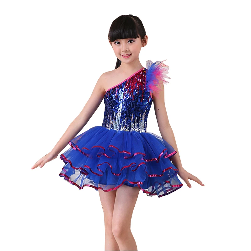 2017 moderno niños Jazz Dance trajes sexy lentejuelas ropa para salsa