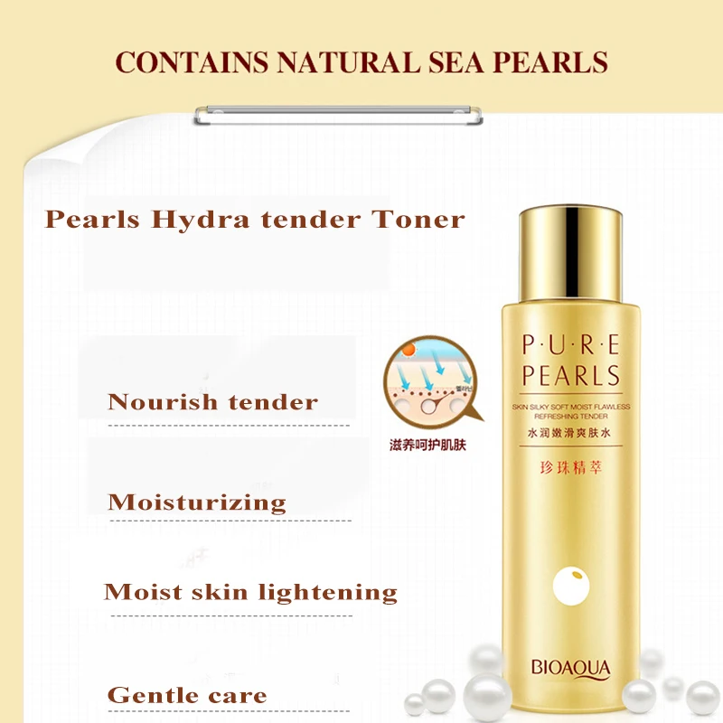 “ Nutrir o Cuidado da Pele Toner 120 ml Bioaqua Pérola