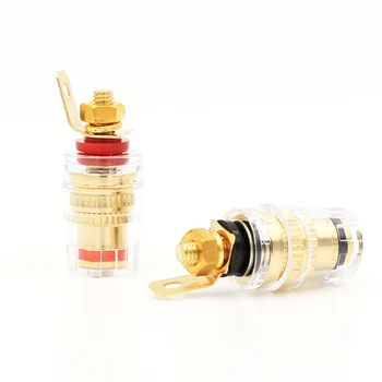 

8Pcs Best Promotion Amplifier Speaker Terminal Binding Post Connector 32mm Crystal Terminals Connector For 4mm Banana Plug Jack