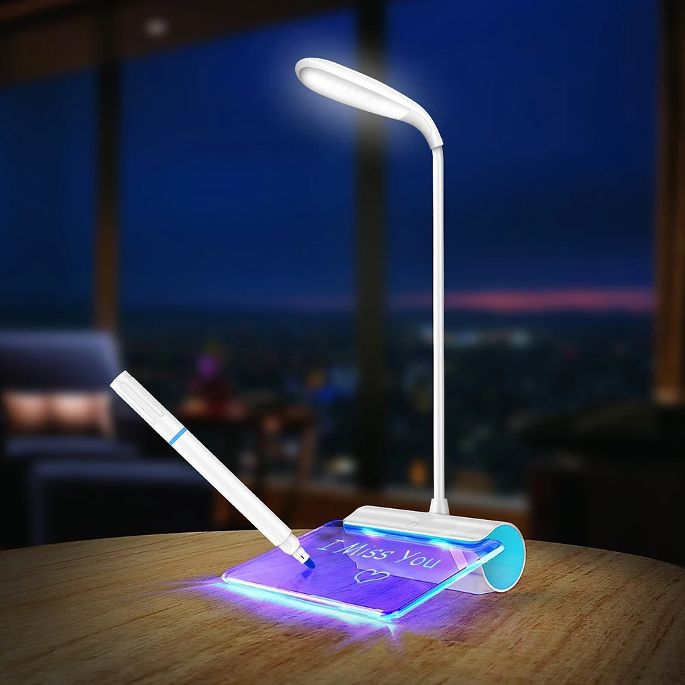 Novelty LED Настольная Лампа Защита Глаз USB Rechageable LED Настольная Лампа Сенсорный Выключатель Лампа Для Чтения Сообщение Свет 3 Режим Затемнения