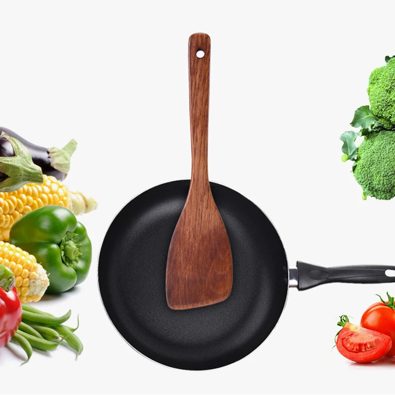 32cm Long Handled Kitchen Turner Wood Spatula Non-Stick Cookware Cooking Tools Durable Wooden Kitchen Utensils Accessories (1)