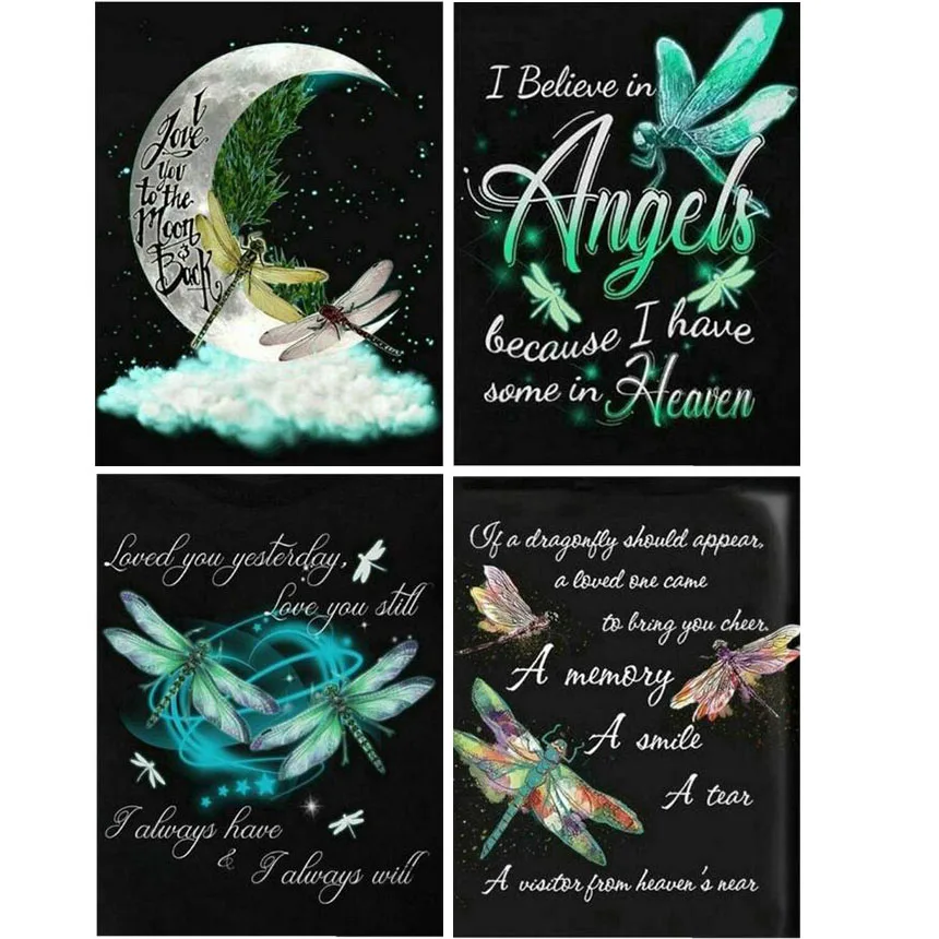 

5D broderie diamant Dragonfly Full Square Diamond painting" heaven angels "Embroidery Rhinestone Picture Decor Home Gift