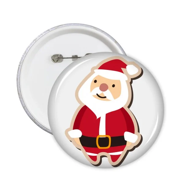 

Christmas Santa Claus Elk Snowman Sock Cartoon Festival Illustration Pattern Round Pin Badge Button 5pcs