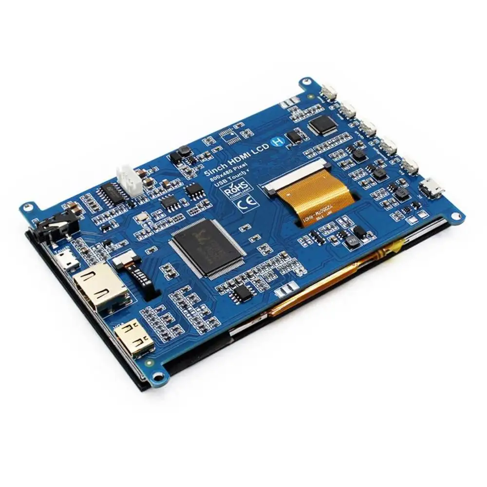 5 дюймов VGA HDMI дисплей высокой четкости модуль емкостный сенсорный экран Поддержка NVIDIA для Nano для Raspberry Pi
