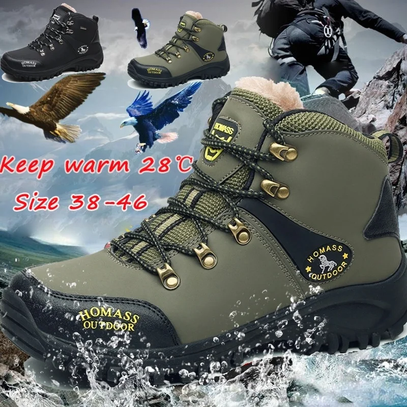 

Men's High Quality with Thermal Protection and Cold Protection Snow Boots Waterproof Anti-smashing Warm Mountaineering Shoes