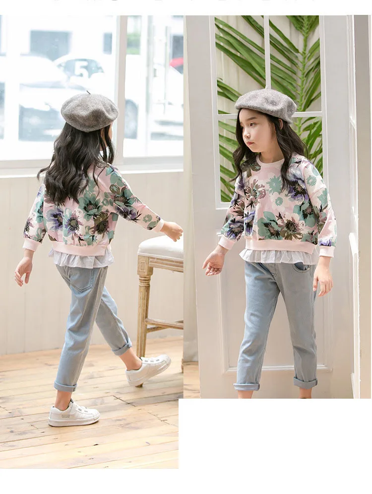 kids teens clothes floral pattern cotton t shirts for girls baby 2018 spring autumn long sleeve tops for girls 14 years clothing 4 5 6 7 8 9 10 11 12 13 14 15 years little big teenage girls t shirts for children girls tops (11)