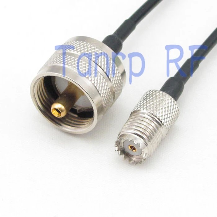 

8in UHF male PL259 plug to mini UHF female SO239 RF connector adapter 20CM Pigtail coaxial jumper cable RG174 extension cord