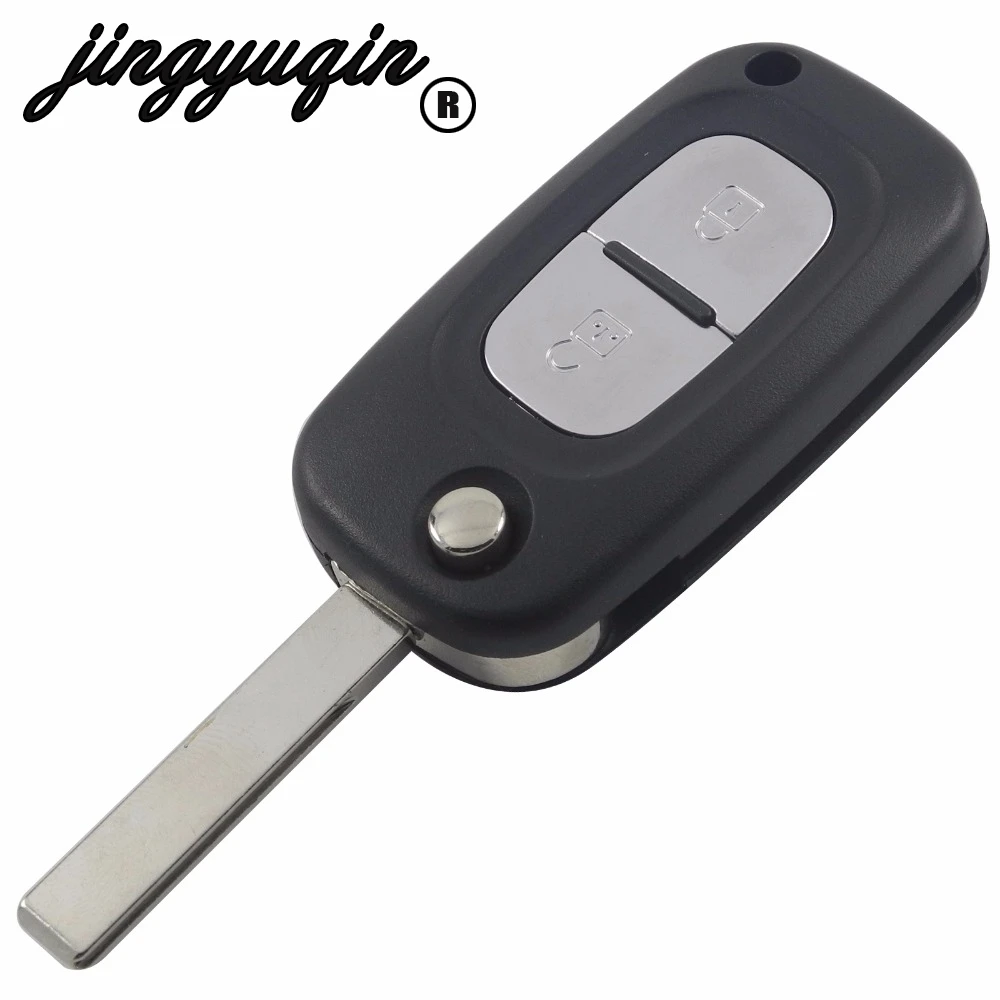 

jingyuqin 2 Button flip remote Key Shell Fob case for Renault Clio Megane Kangoo Modus key shell
