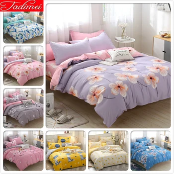 

Floral Pattern New Fashion Quilt Duvet Cover 3/4 pcs Bedding Set Adult Kids Child Soft Cotton Bed Linens Single Queen King Size