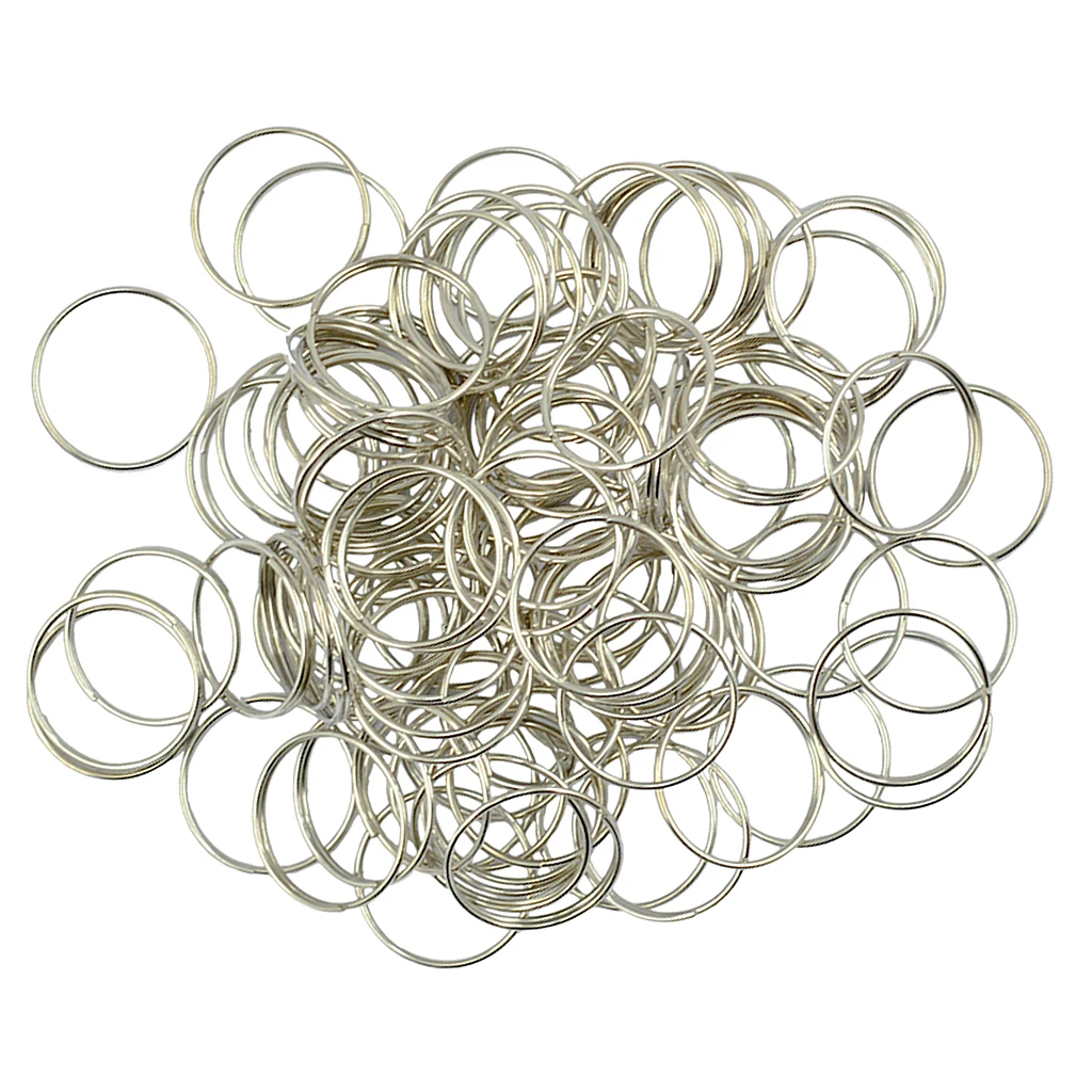 100pcs Split Key Rings 0.7x18mm White K Plated Steel Round Split Ring for Car Home Keys Organization, Arts & Crafts, DIY Jewelry
