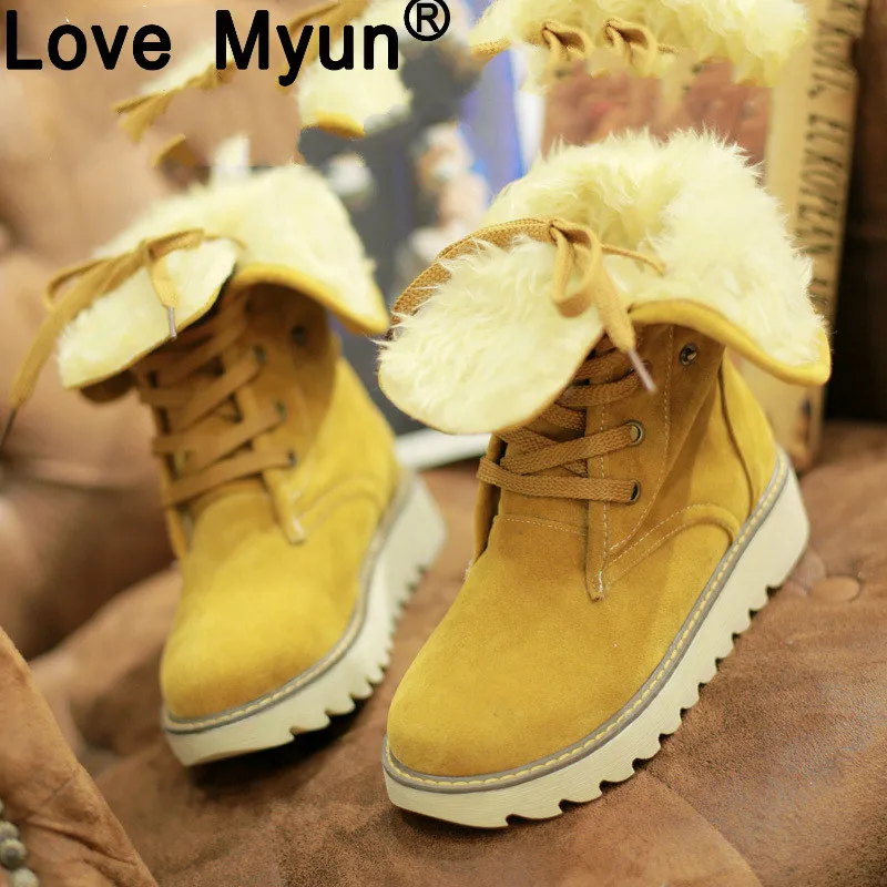 

Plush Women Warming Boots Suede Outdoor Winter Feather Casual Shoes Durable Female Snow Boots Footwear zapotos mujer 723