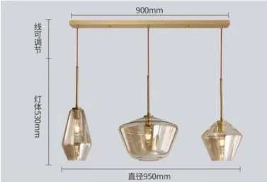 Современный простой подвесной светильник стеклянный винтажный Лофт светодиодный Золотой подвесной светильник для ресторана гостиной бара художественное декоративное освещение - Цвет корпуса: 3 lights champagne