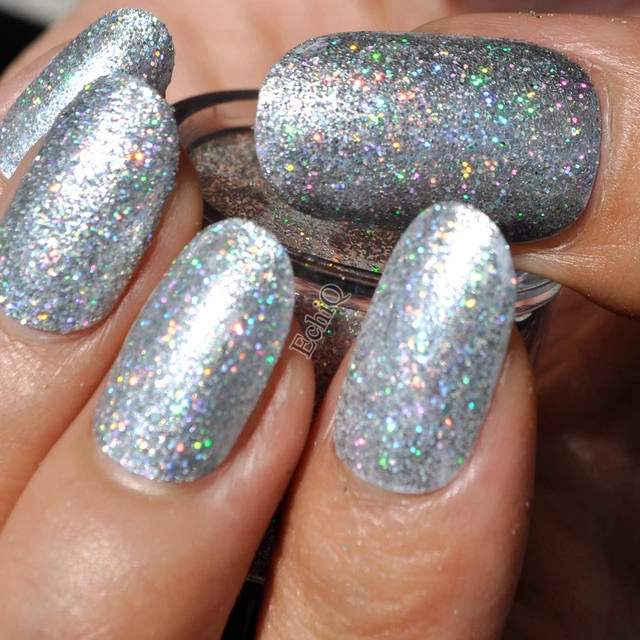 Holographic Silver Nail Art Glitter DIY Manicure Decoration Laser Holographic Silver Nail Art Glitter DIY Manicure Decoration Laser Powder Nail Salon Product N32 - Holographic Silver Nail Art Glitter DIY Manicure Decoration Laser