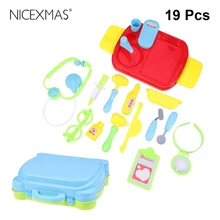 19 шт Детские Портативные чемоданы игрушки Обучающие Моделирование медицинское оборудование набор ролевых игр игрушка доктора(096 зеленый