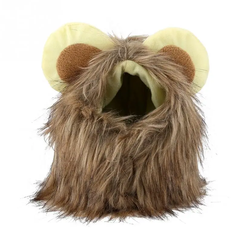 

Fashion Lion Head Hat Mane Wig Suit Pet headgear cap Cosplay Dress Funny Cute hat For Halloween Cosplay Party