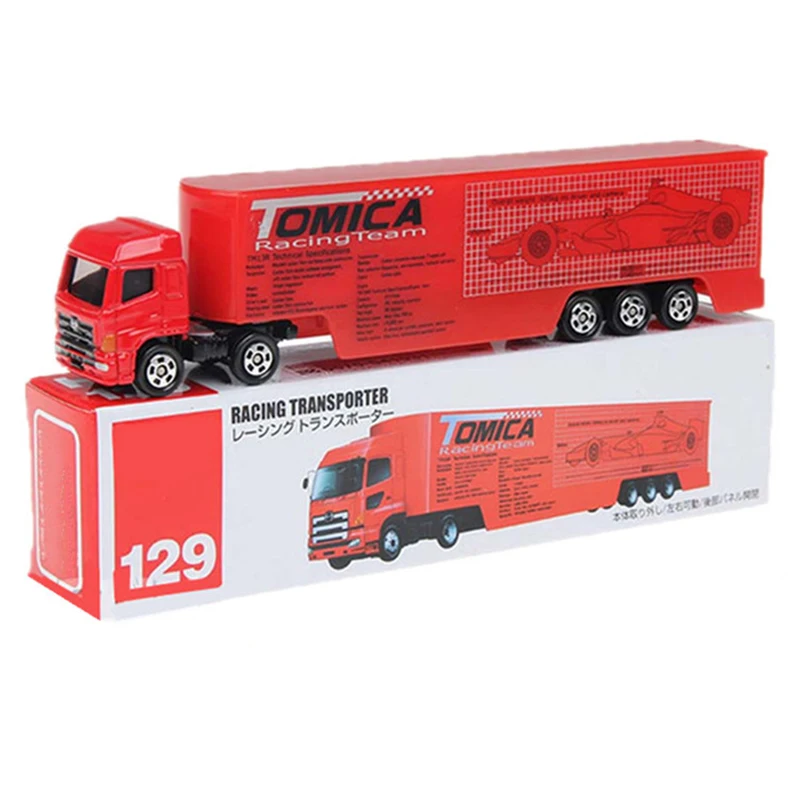 Такара TOMY Tomica транспортный грузовик из металлического сплава, красная модель автомобиля, детские игрушки, оттягивающийся грузовик, игрушки, подарки для детей