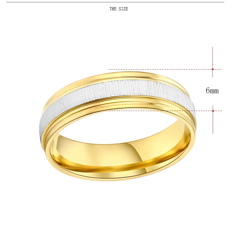 CACANA Stainless Steel Rings For Women Men Cross-cut Bilateral Gold Engagement Personalized Custom Fashion Jewelry Rings