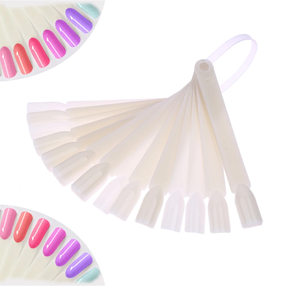 

32Pcs Fan Shape False Nail Tips Professional Nail Art Polish Display DIY Practice Gel Polish Painting False Nail Tips Card