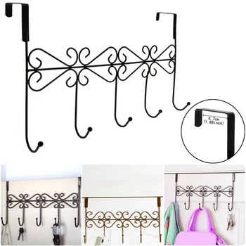 

Home Storage Door Back Hook Multi-use No Trace Creative Cack Five Hook For Door Back 40x23cm F26