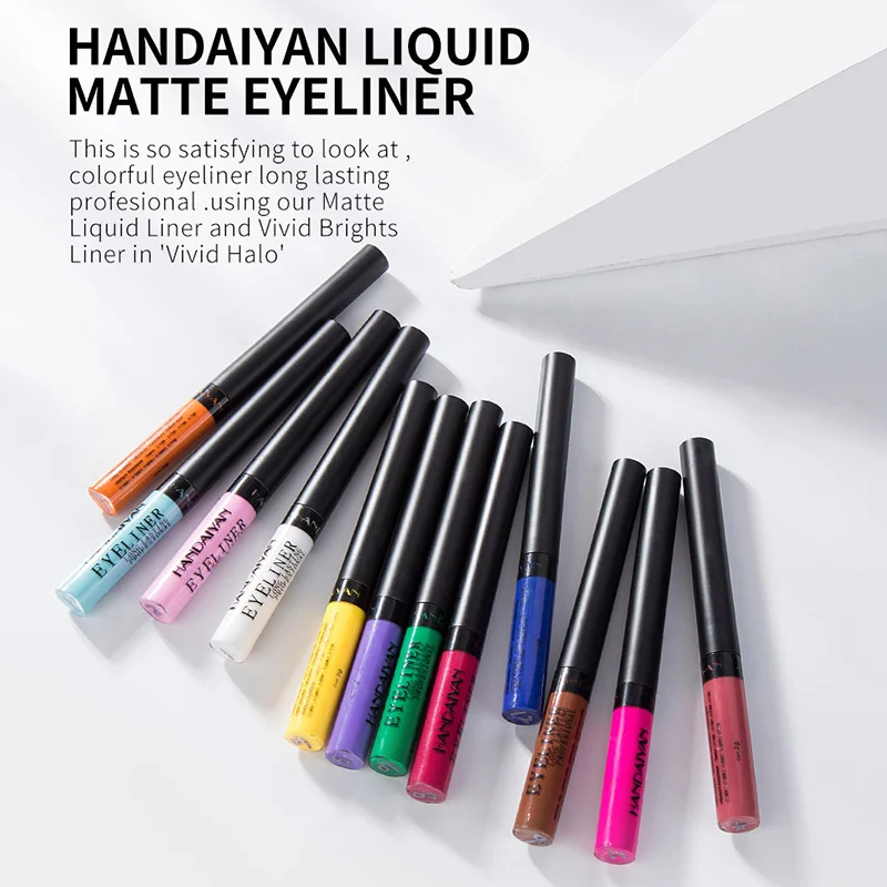 

Women 12-color Matte Eyeliner Bright-colored Long Lasting Eye Shadow Liquid Hot Mdf