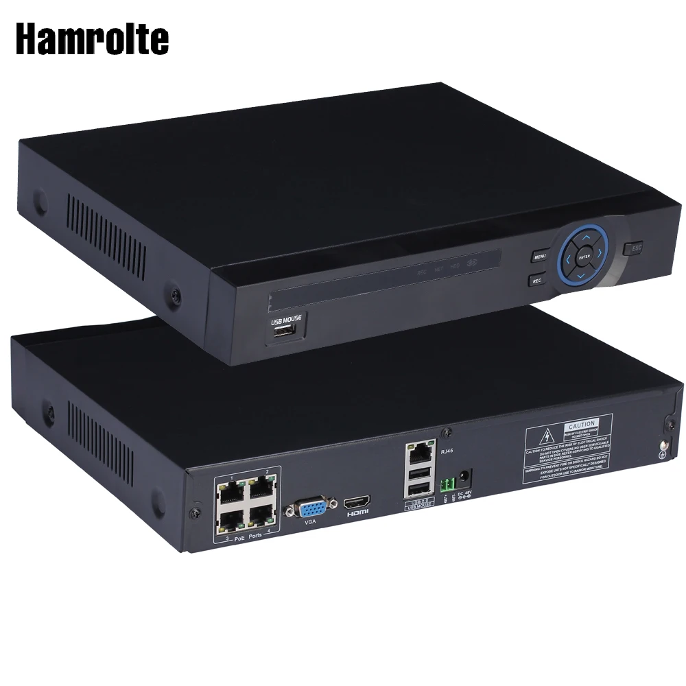 Hamrolte H.264 4CH Xmeye 48V вход POE NVR Full HD 1080P для ip камеры IEEE802.3af детектор движения удаленный
