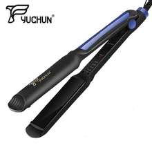 YUCHUN Thermostatic Electric Hair Flat Iron Straightener Curler Professional Hair Straightening Curling Iron Corrugation Tools riwa hair straightener brush electric comb ceramics folding professional straightening brush hair curler curling flat iron