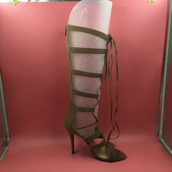 

Brown Gladiator Style Open Toe Real Photo Women Sandals Extra High Heel Shoes Ladies Shoes Sandals Summer OL Shoes Ladies