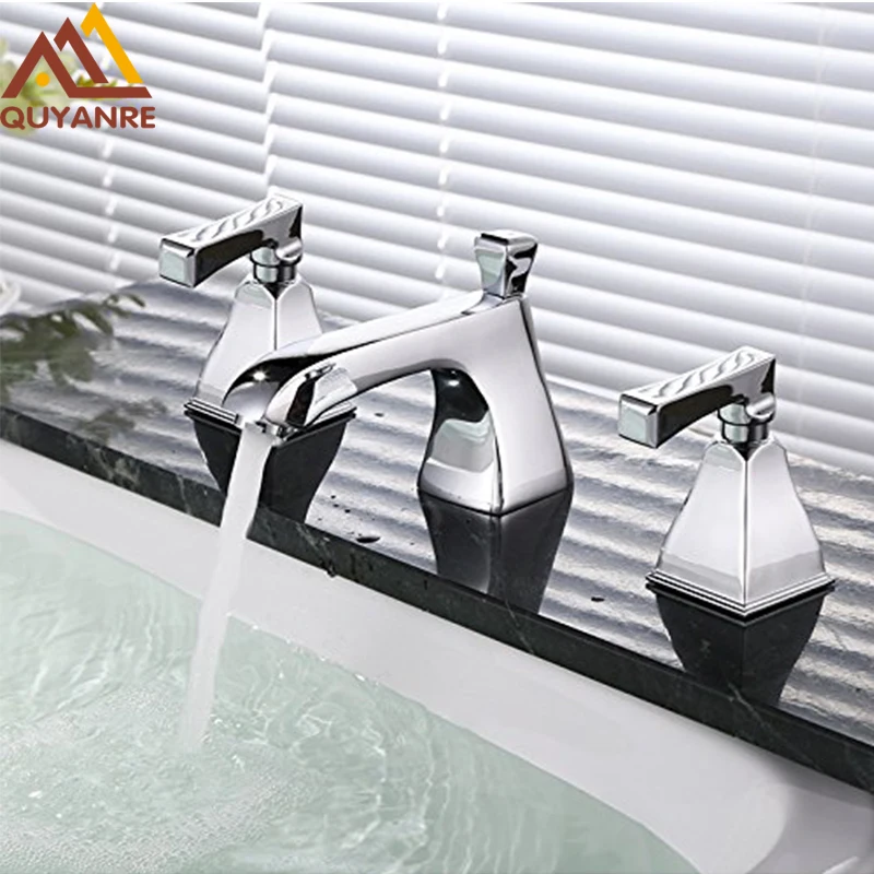 Buy Quyanre Chrome 3pcs Basin Faucet basin mixer